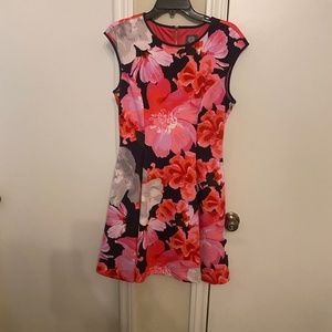 Vince Camuto Pink & Red Floral Mini Dress